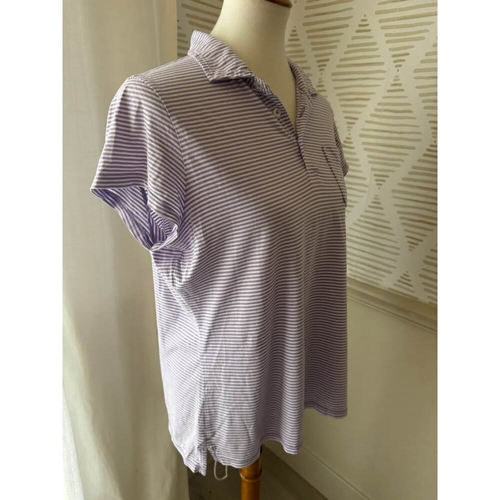 RENWICK Women’s Large Polo Seminole Golf Club 100% PIMA Cotton Purple White $89 - Picture 5 of 7